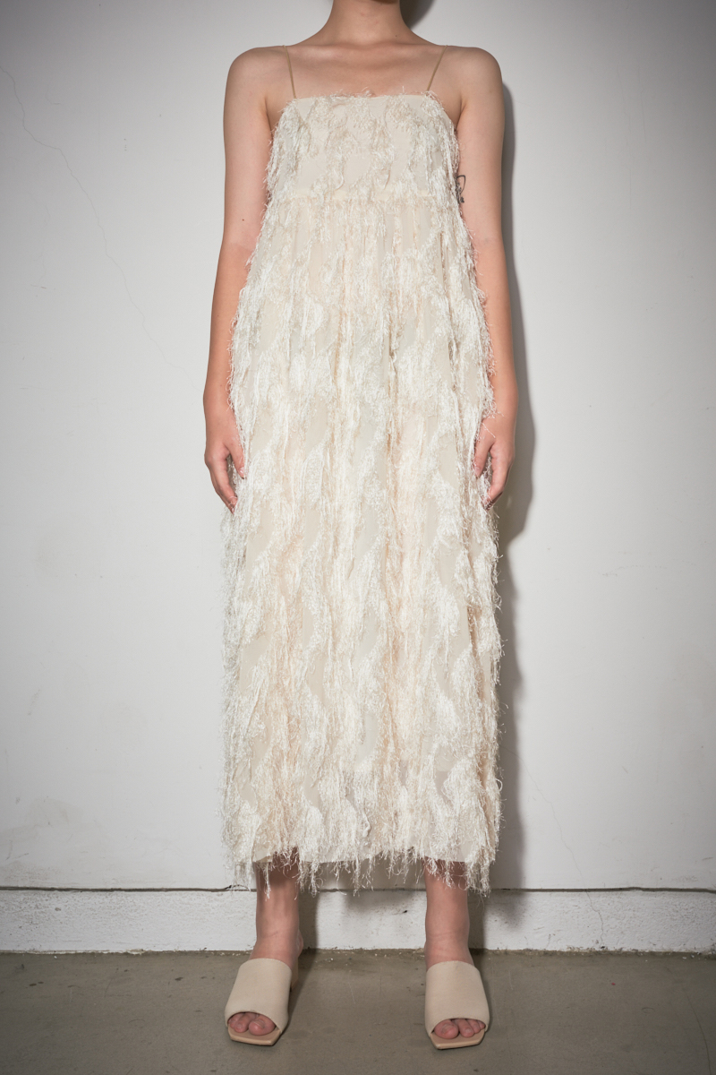 Fringe Jacquard Dress 詳細画像 White 4