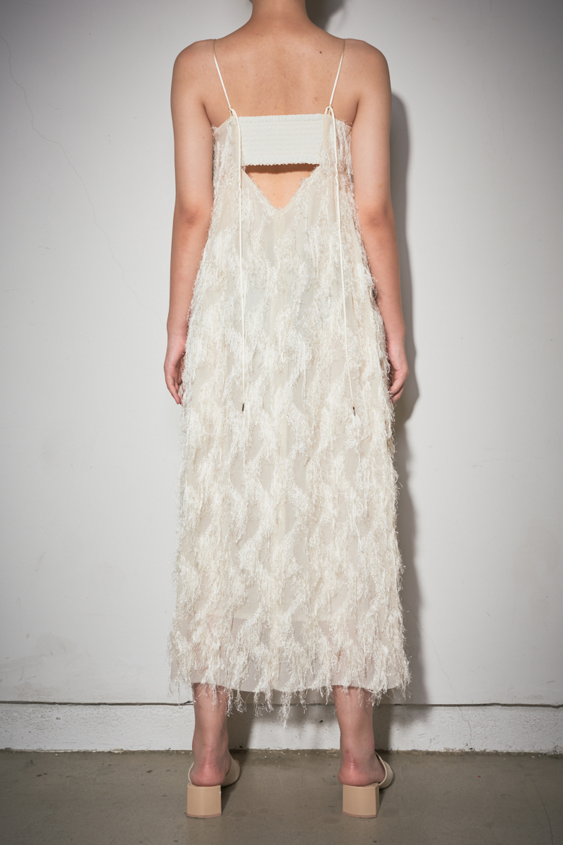 Fringe Jacquard Dress 詳細画像 White 5