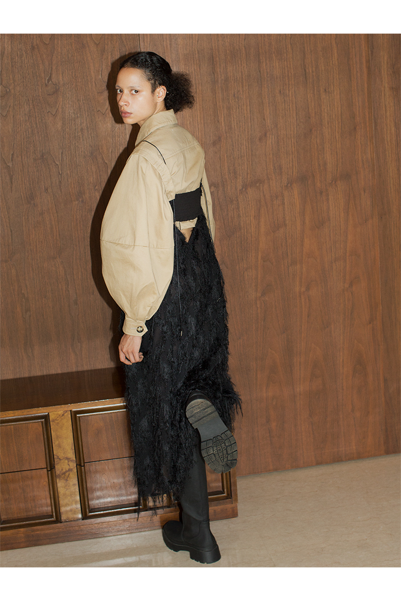 Fringe Jacquard Dress 詳細画像 Black 2