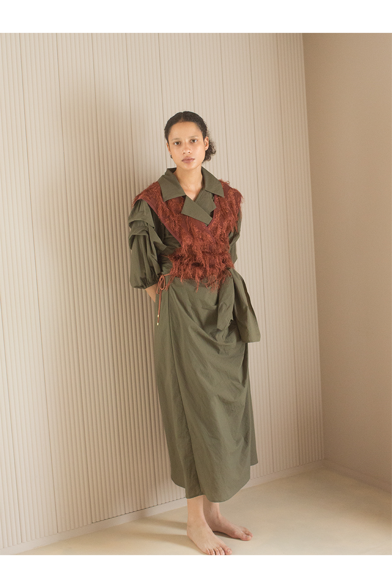 Wrap Summer Dress 詳細画像 Khaki 1