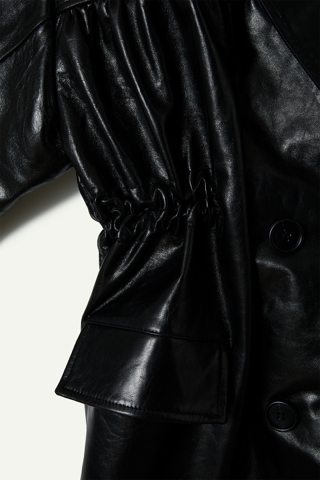 Pleating Leather Jacket 詳細画像 Black 4