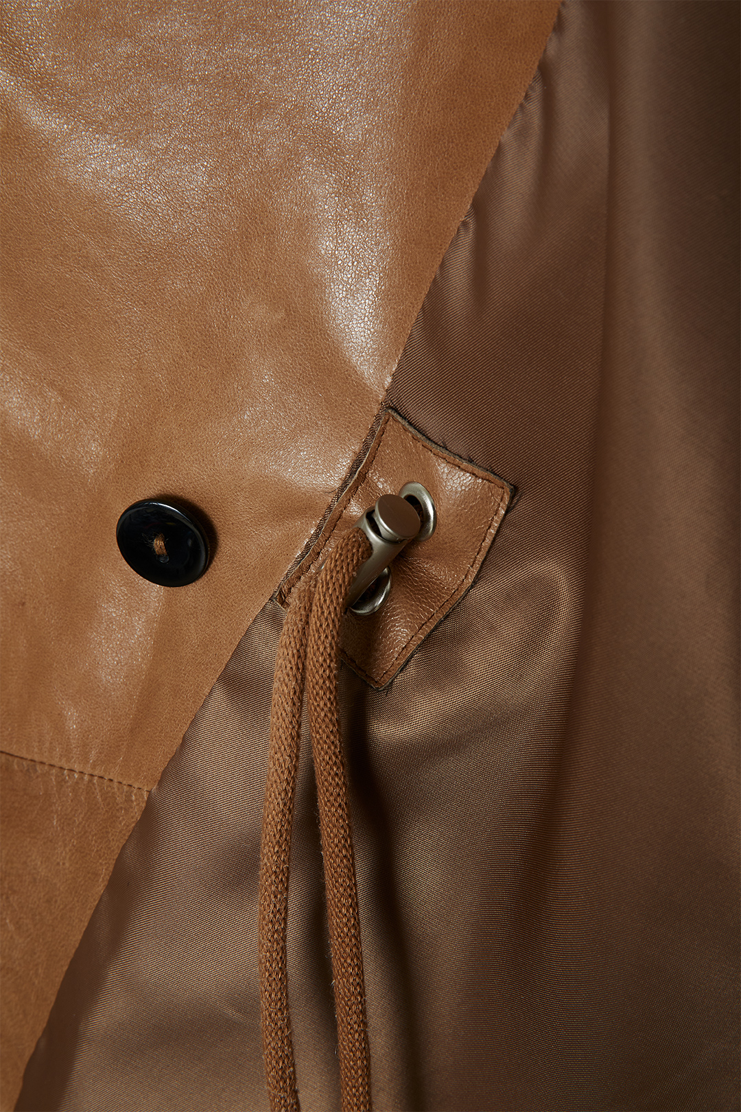 Pleating Leather Jacket 詳細画像 Brown 5