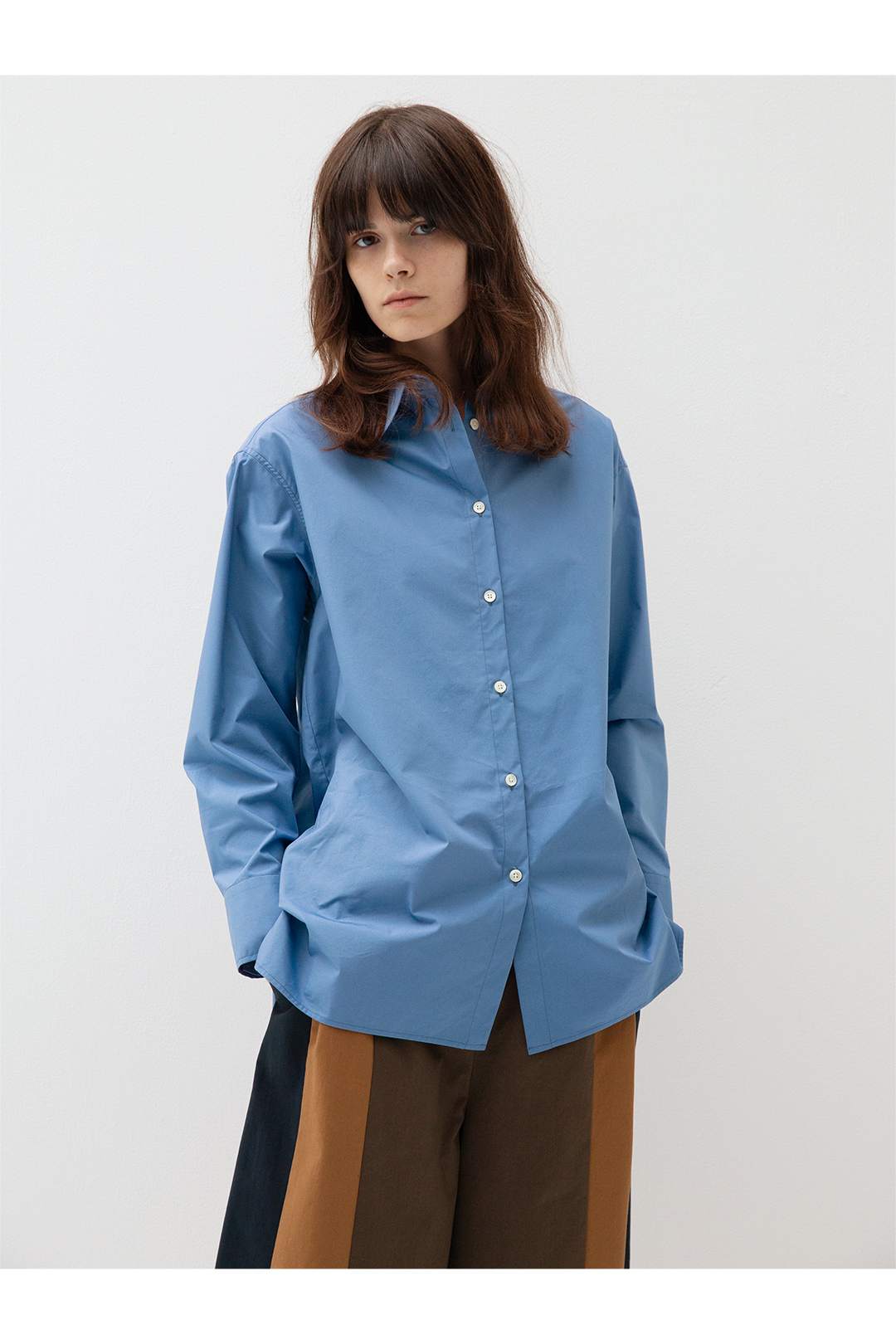 Basic Long Sleeve Shirt 詳細画像 Blue 1