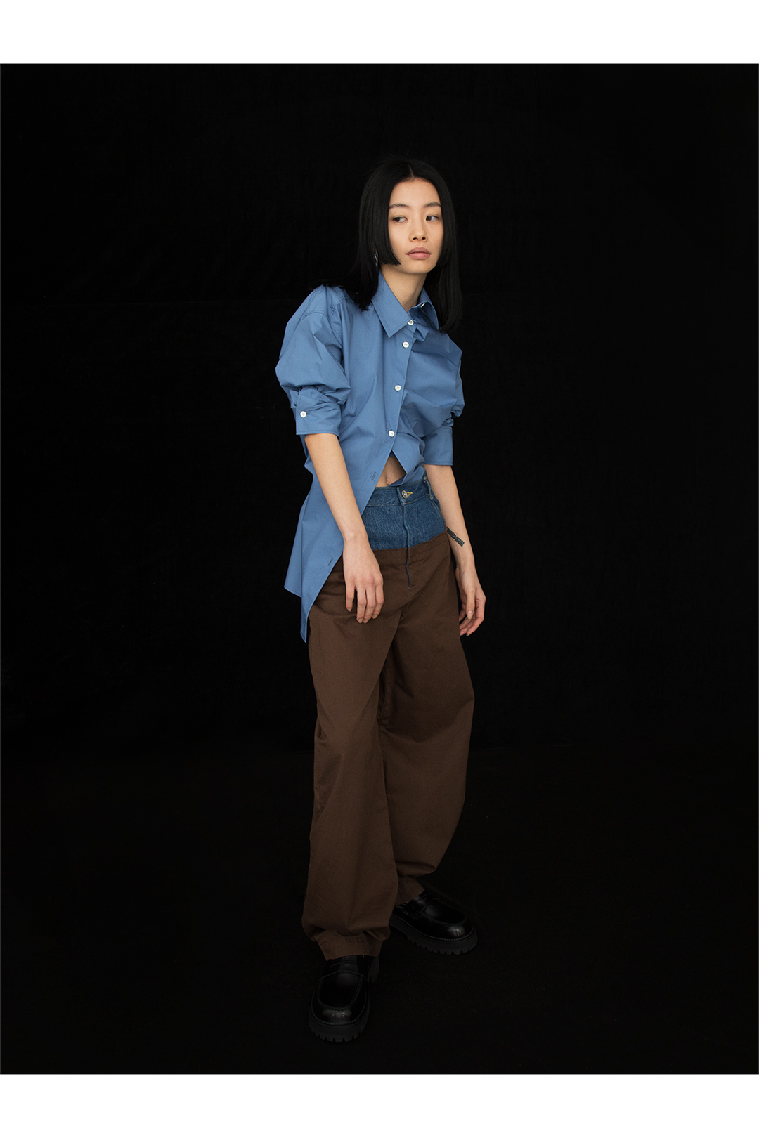 Basic Long Sleeve Shirt 詳細画像 Blue 2