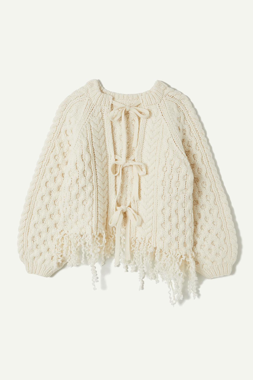 Hand Cable Knit Top 詳細画像 White 2