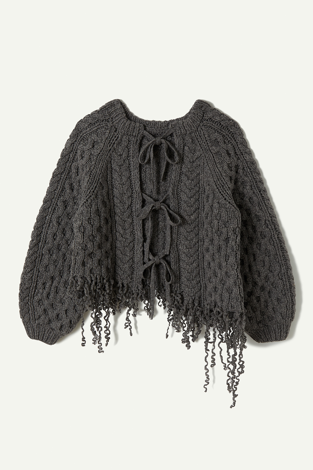 Hand Cable Knit Top 詳細画像 Gray 2