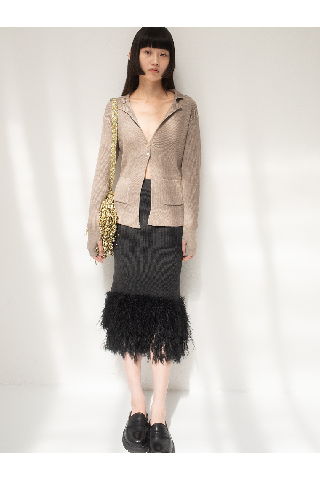 Knitted Shirt Cardigan 詳細画像 Beige 2