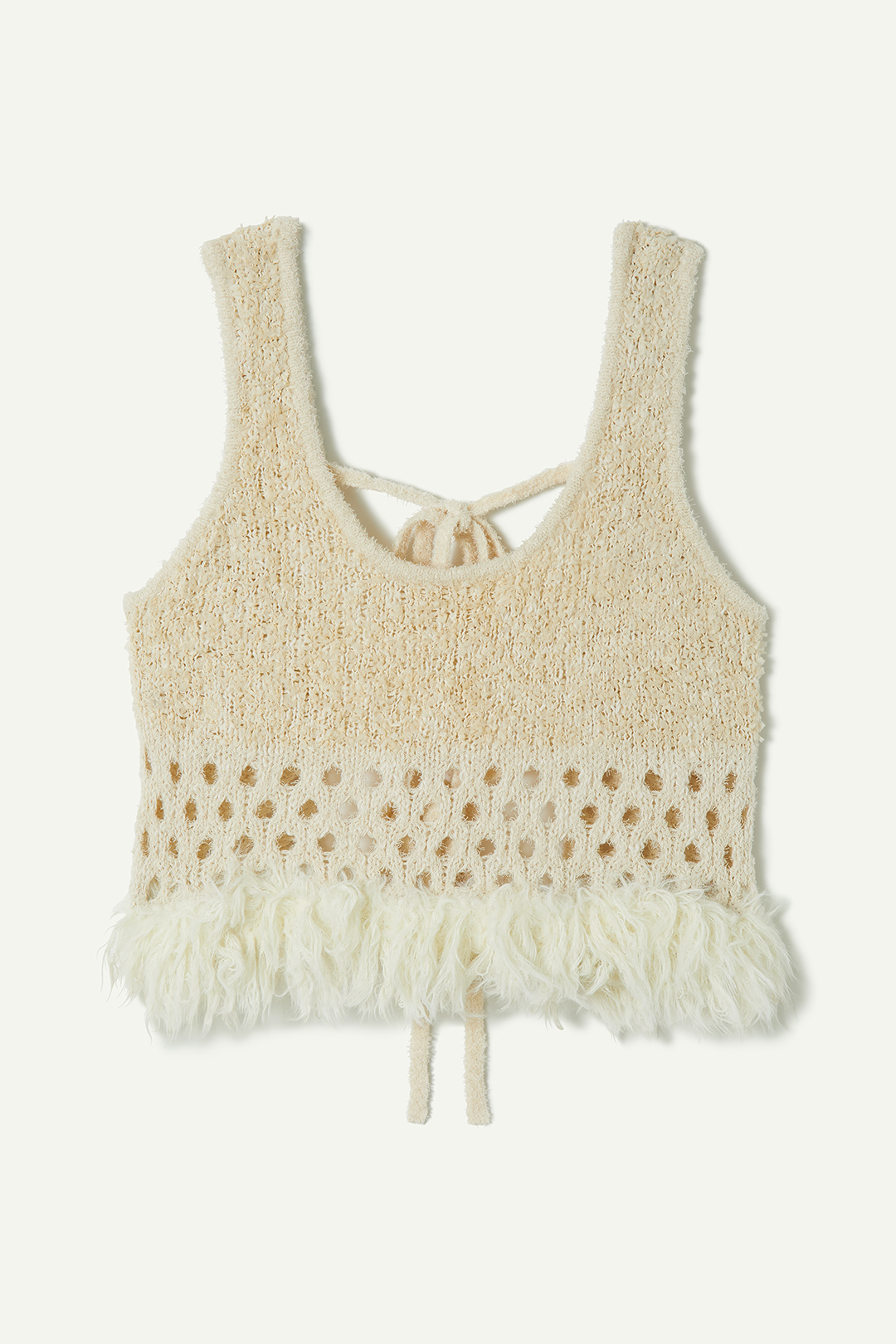 Fringe Knit Tank Top 詳細画像 White 1