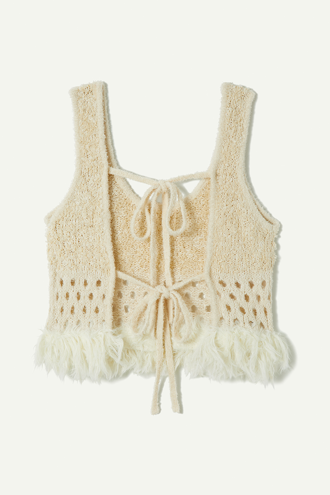 Fringe Knit Tank Top 詳細画像 White 2