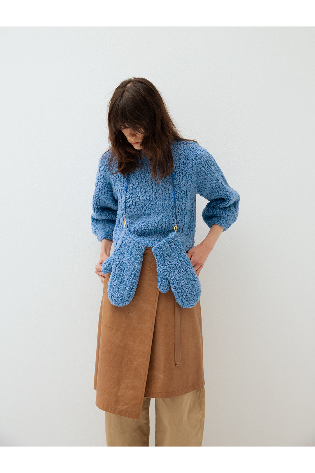 Boa Hand Knitted Mittens 詳細画像 Blue 1
