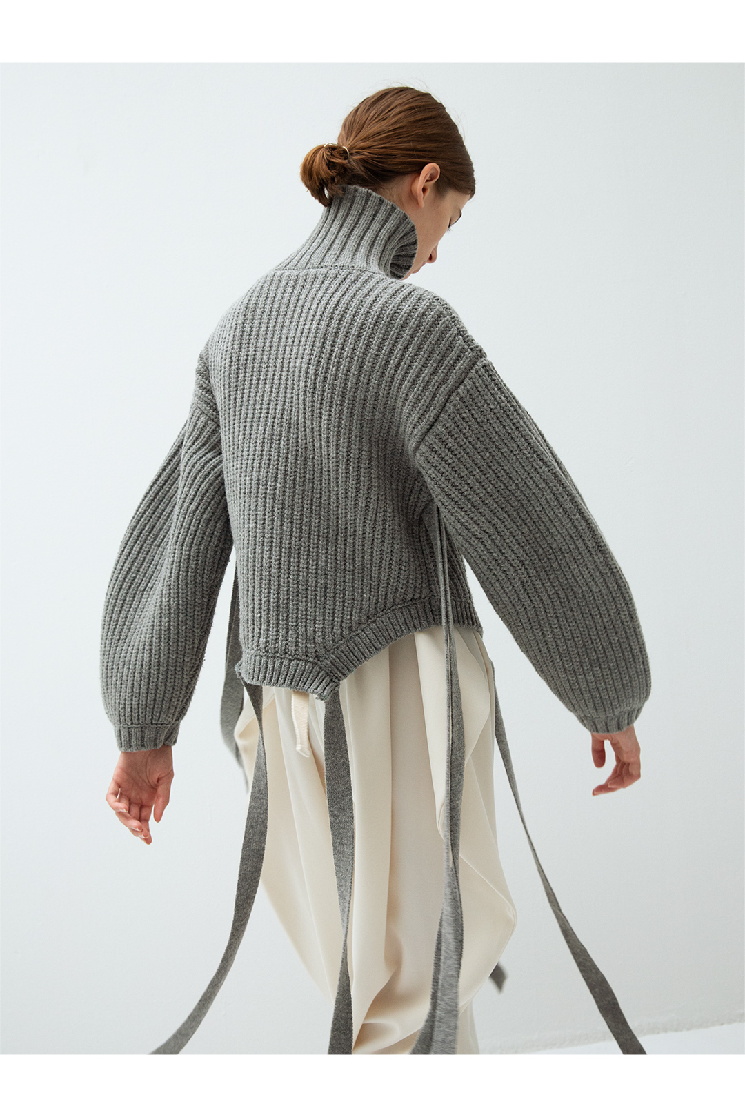 Wool Tie Knit Top 詳細画像 Gray 2