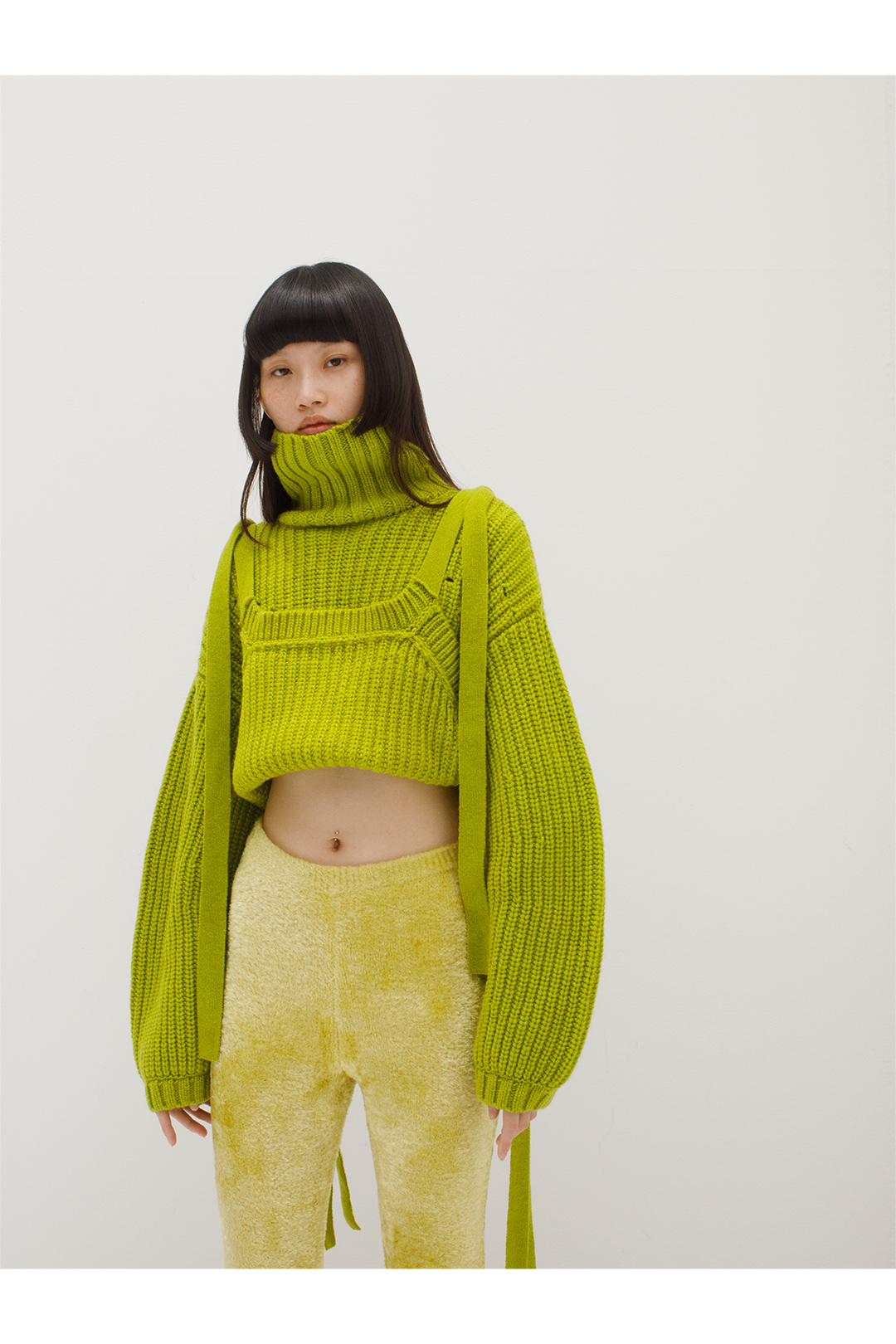Wool Tie Knit Top 詳細画像 Lime 1
