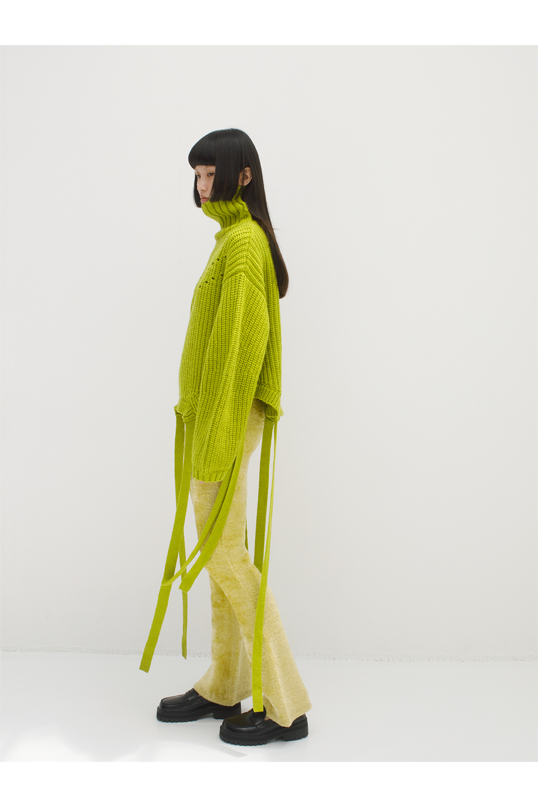 Wool Tie Knit Top 詳細画像 Lime 2