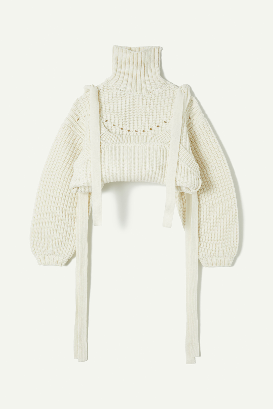 Wool Tie Knit Top 詳細画像 White 5
