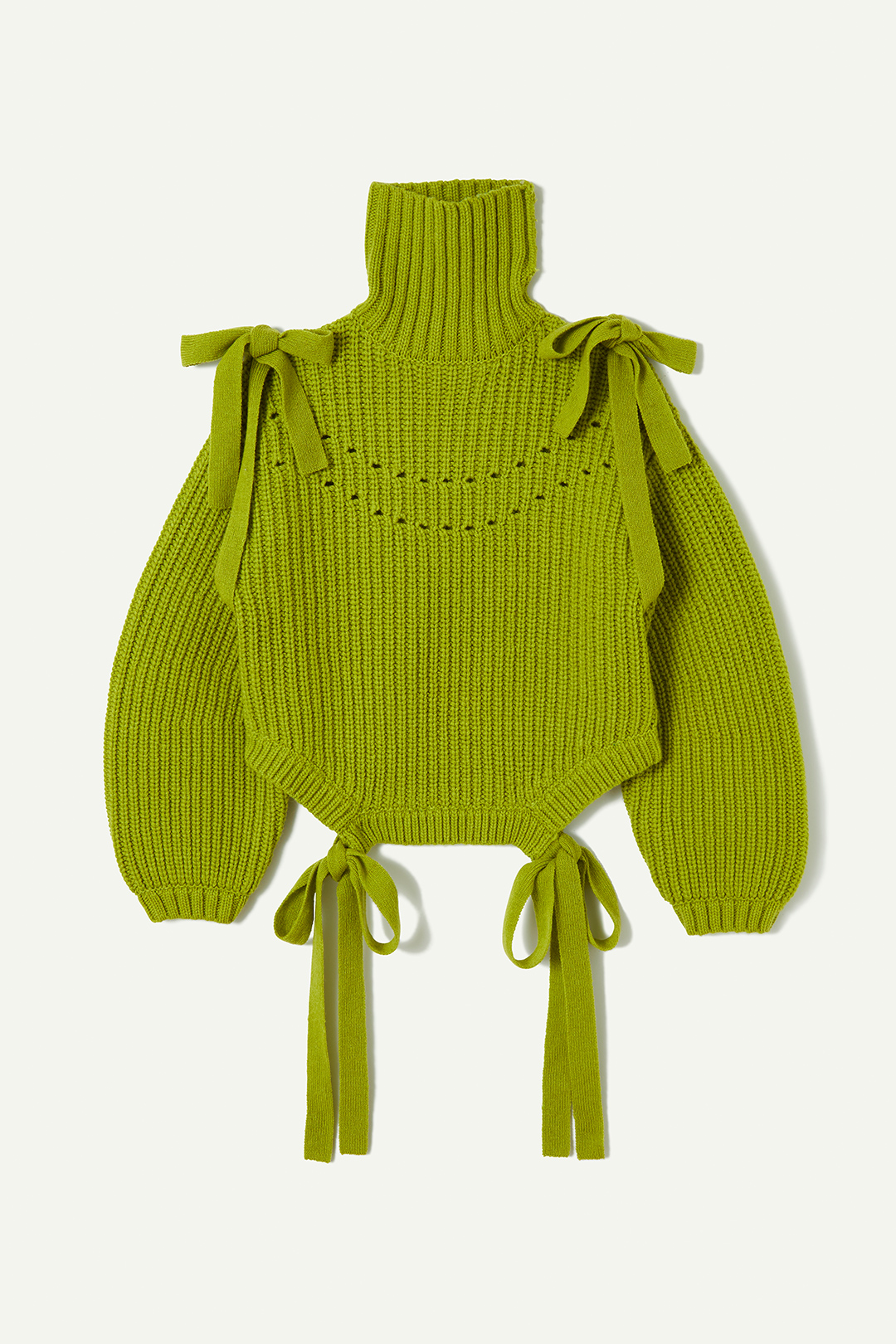 Wool Tie Knit Top 詳細画像 Lime 4