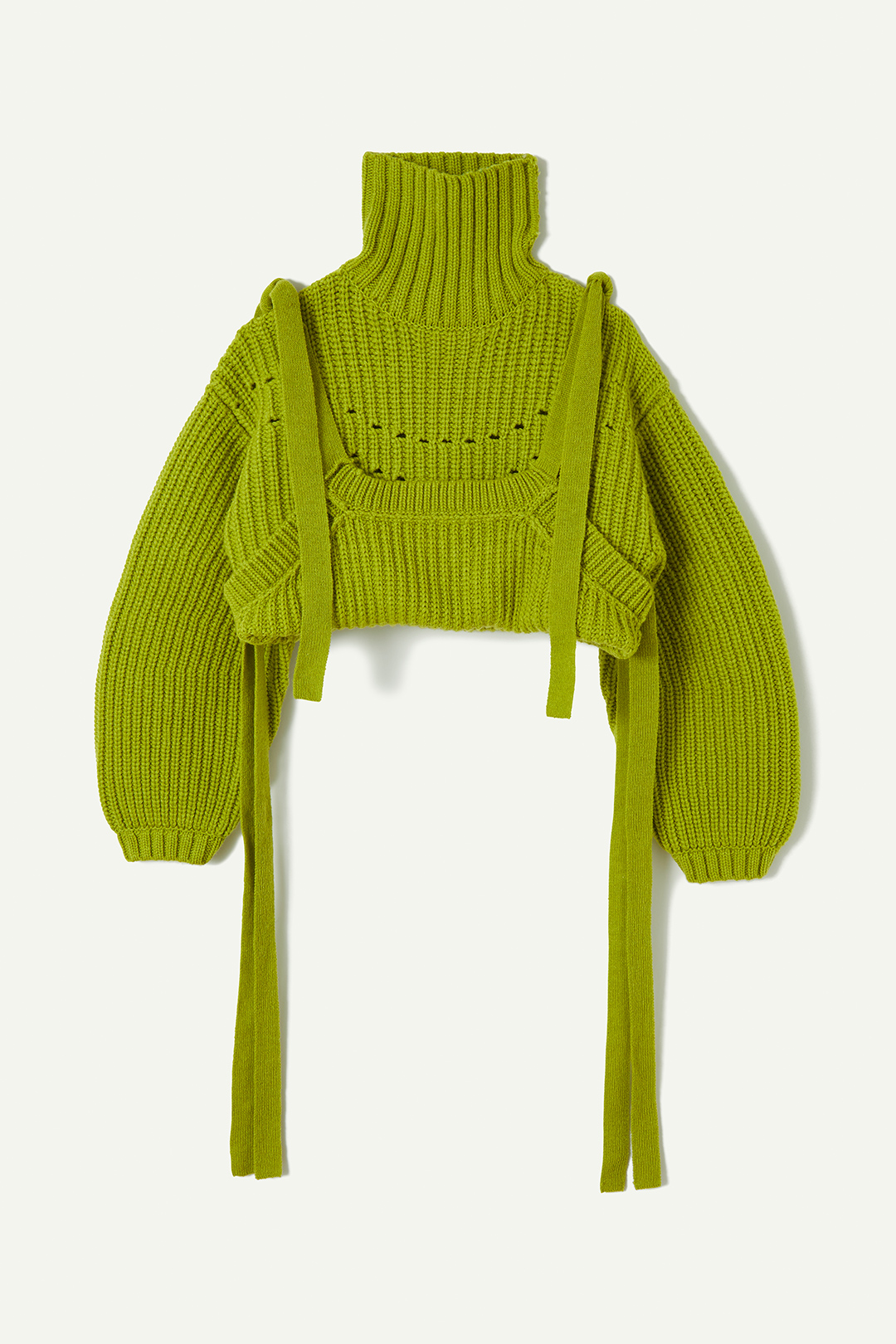Wool Tie Knit Top 詳細画像 Lime 5