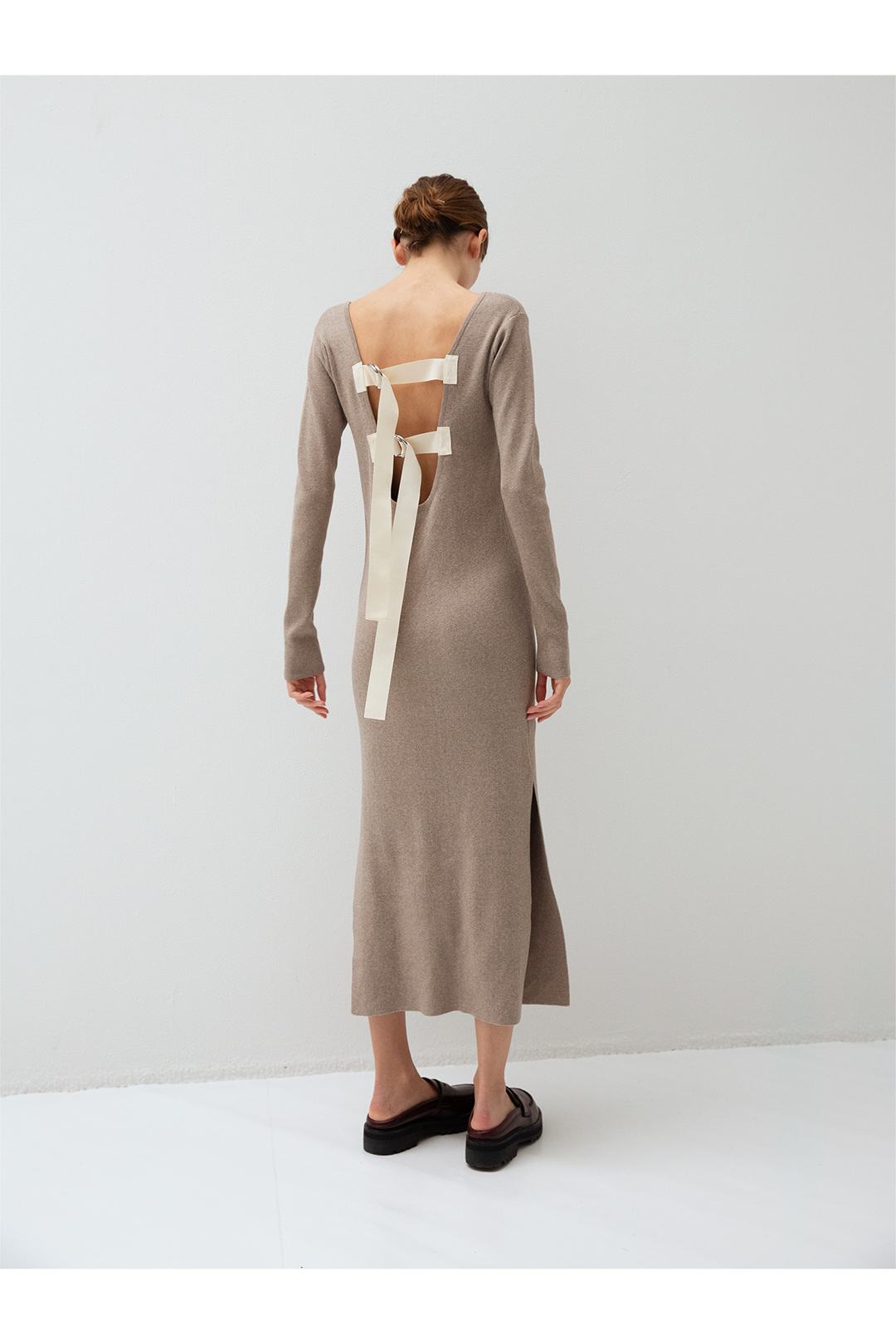 Belted Knit Dress 詳細画像 Beige 1