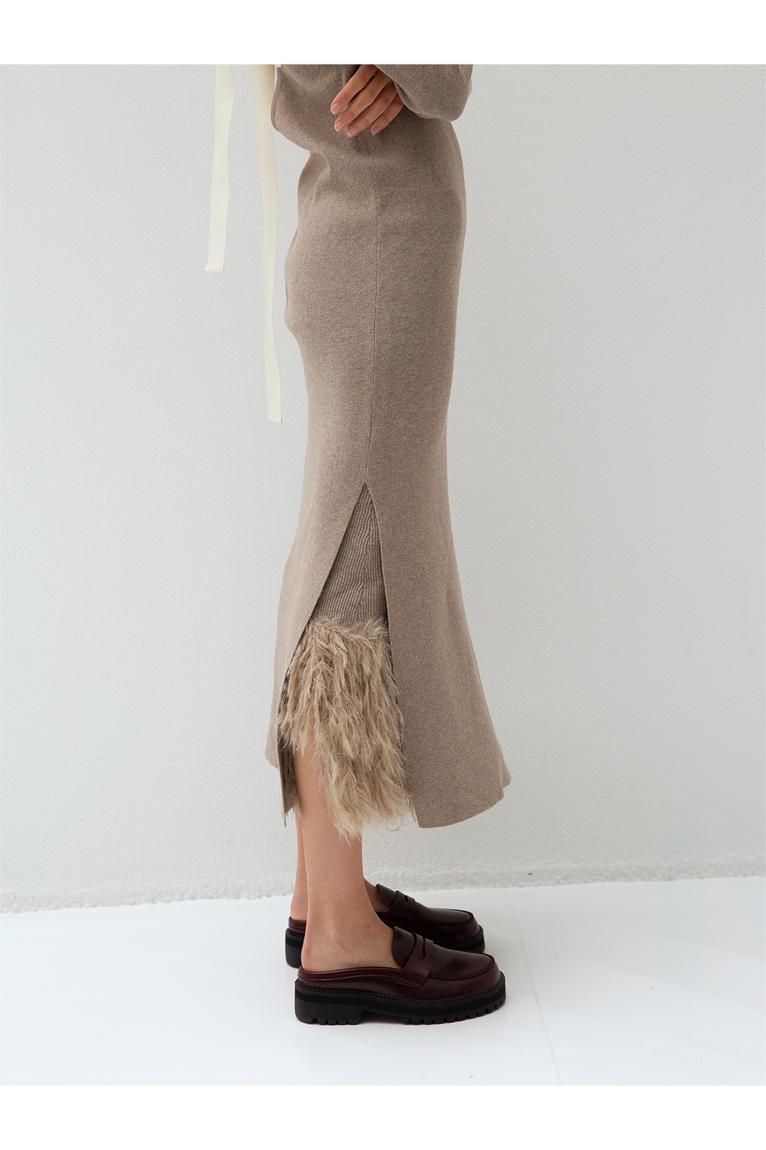 Belted Knit Dress 詳細画像 Beige 2