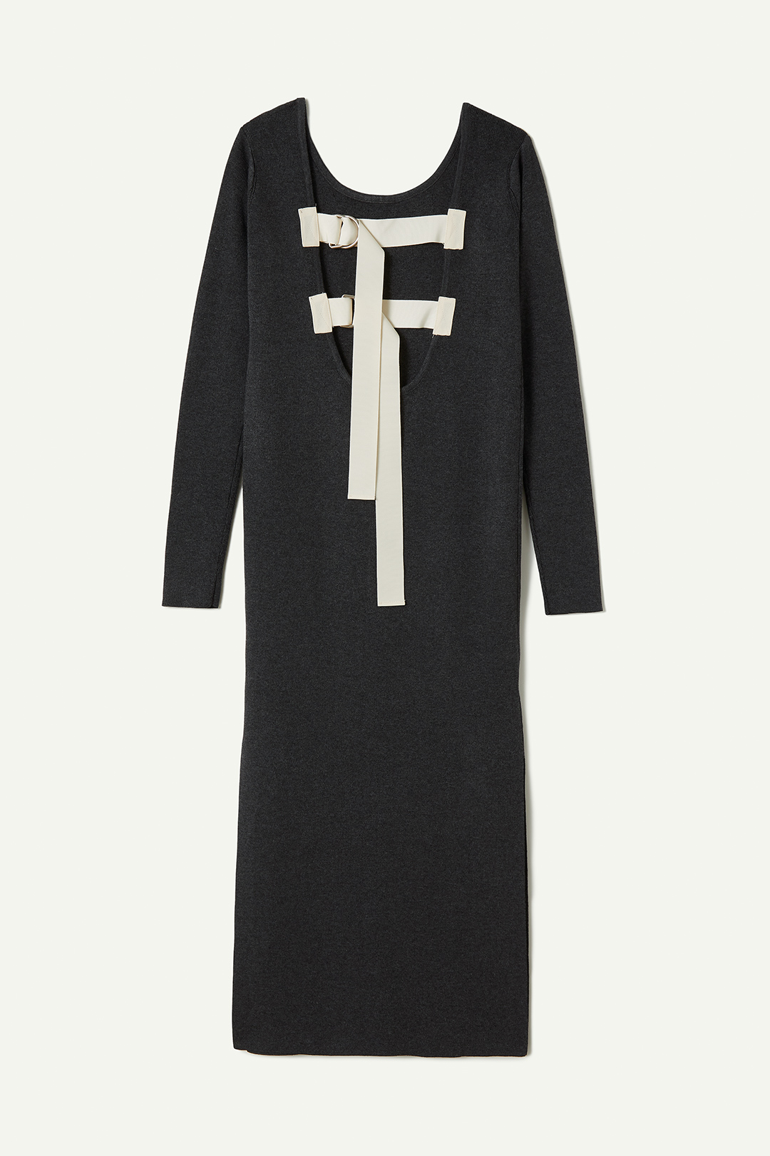 Belted Knit Dress 詳細画像 Gray 2