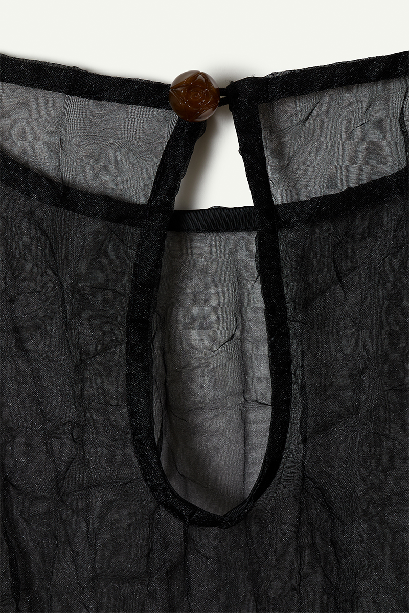 Recycle Organdy Pleats T-Shirts 詳細画像 Black 3