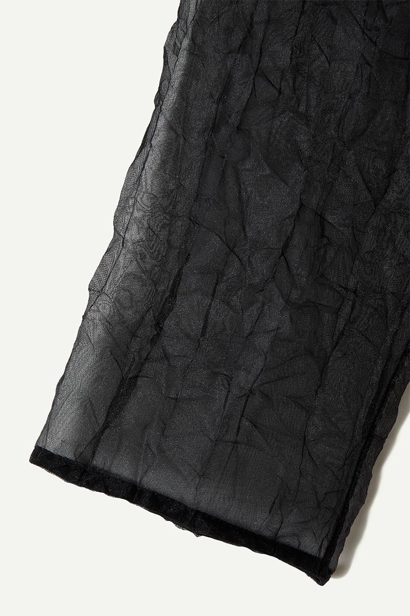 Recycle Organdy Pleats T-Shirts 詳細画像 Black 4