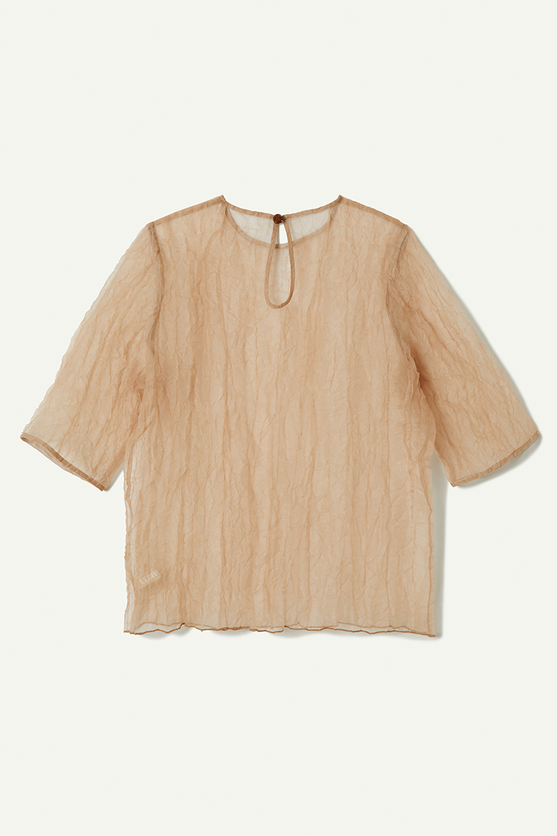 Recycle Organdy Pleats T-Shirts 詳細画像 Beige 2