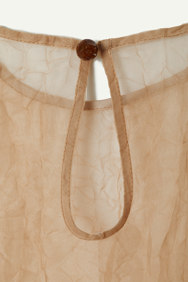 Recycle Organdy Pleats T-Shirts 詳細画像 Beige 3