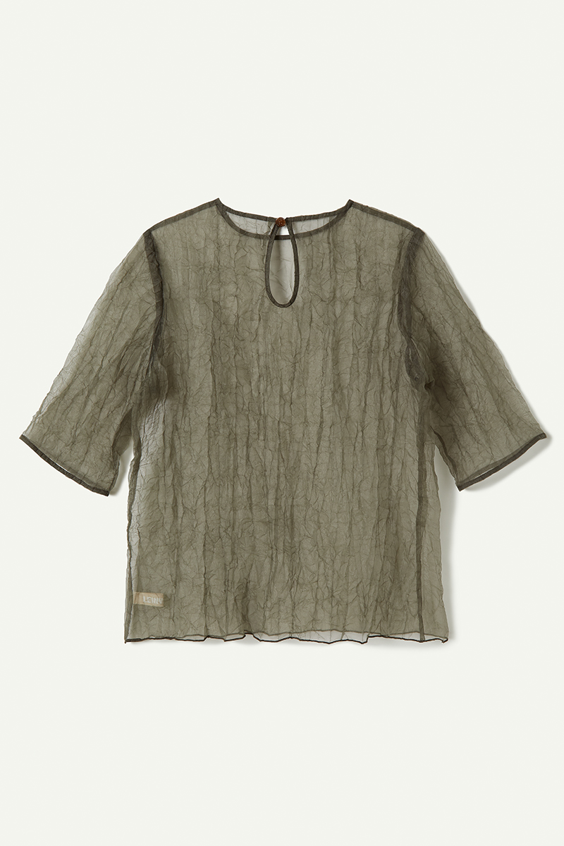 Recycle Organdy Pleats T-Shirts 詳細画像 Khaki 2