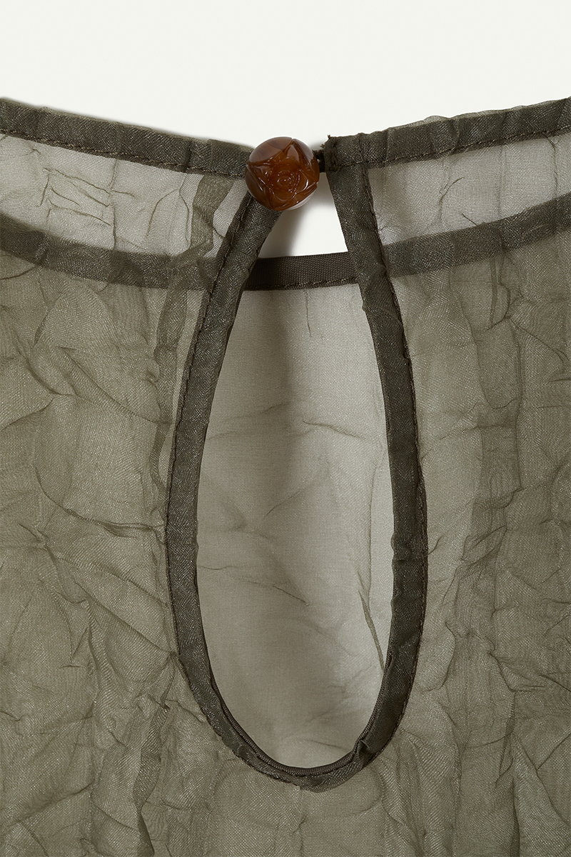 Recycle Organdy Pleats T-Shirts 詳細画像 Khaki 3