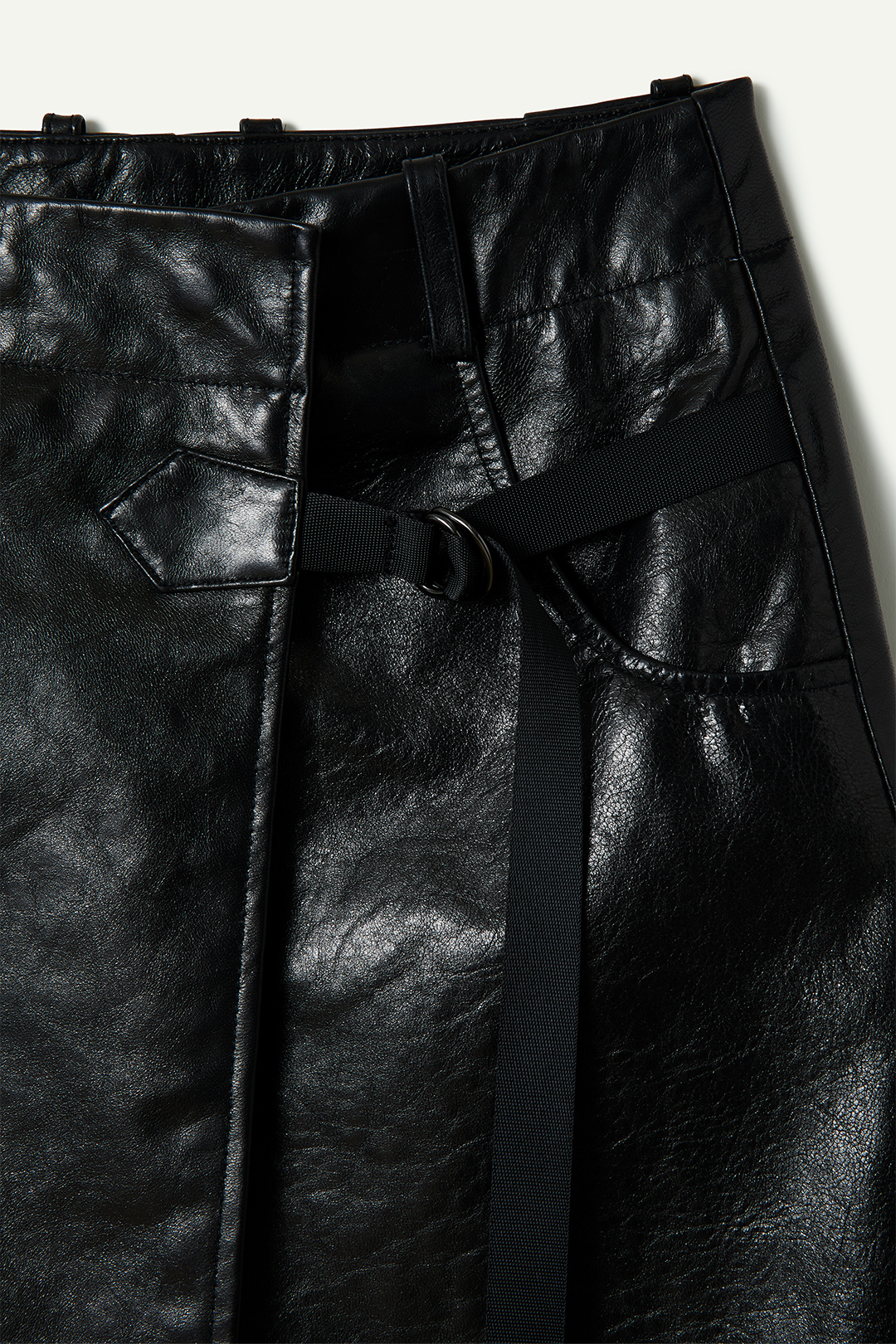 Wrapping Leather Skirt 詳細画像 Black 3