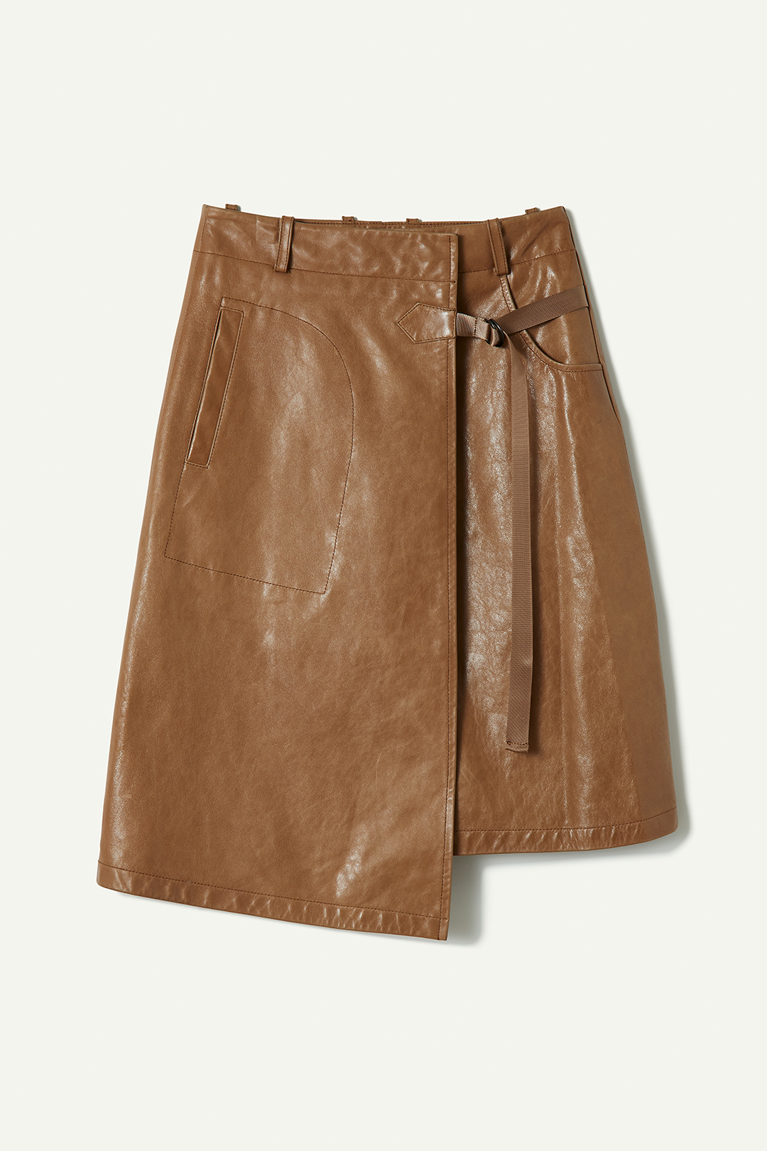 Wrapping Leather Skirt 詳細画像 Brown 1