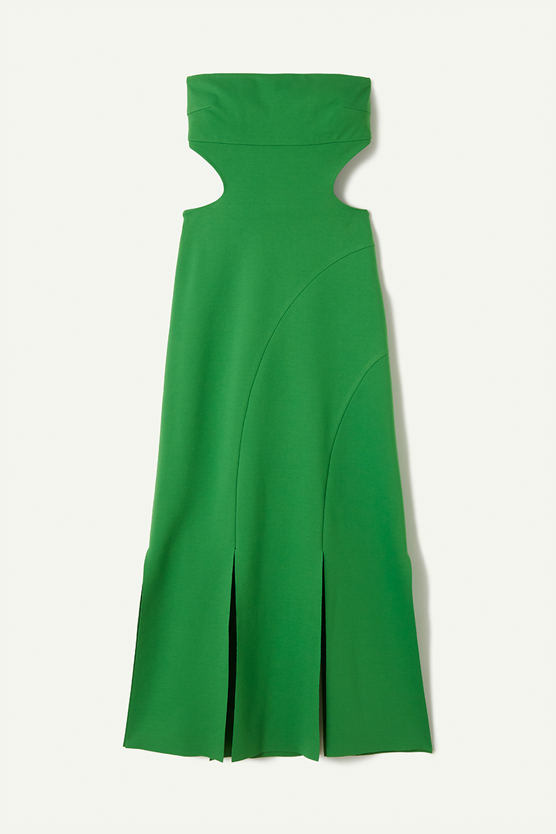 Curvy Slit Tube Dress 詳細画像 Green 1