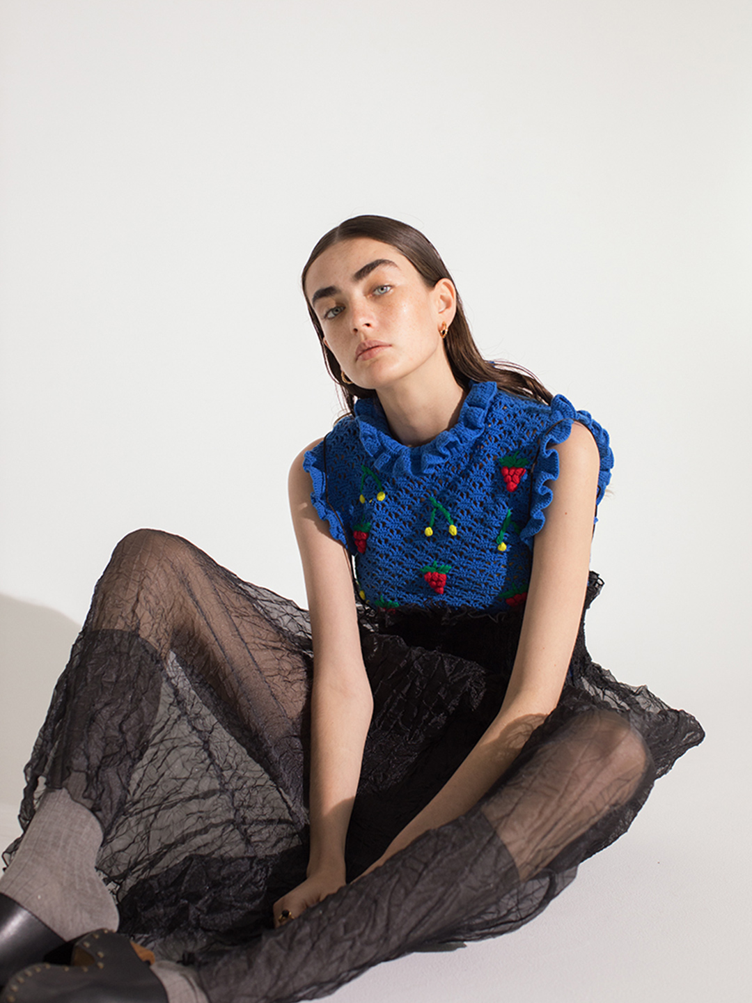 Recycle Organdy Pleats Dress 詳細画像 Black 12