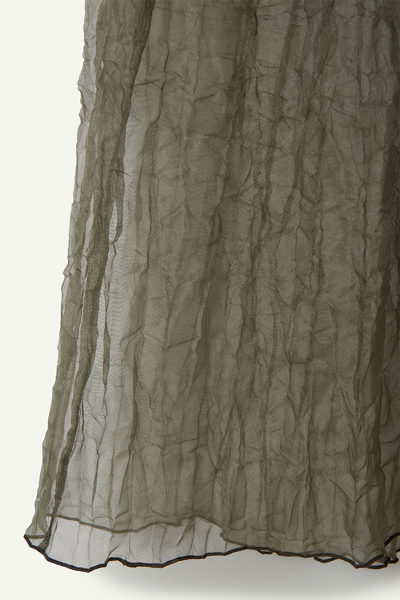 Recycle Organdy Pleats Dress 詳細画像 Khaki 4