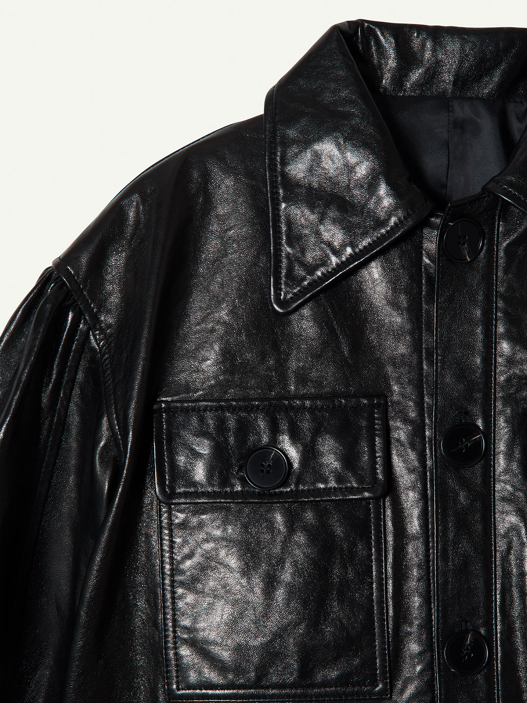 Leather Shirts Jacket 詳細画像 Black 3
