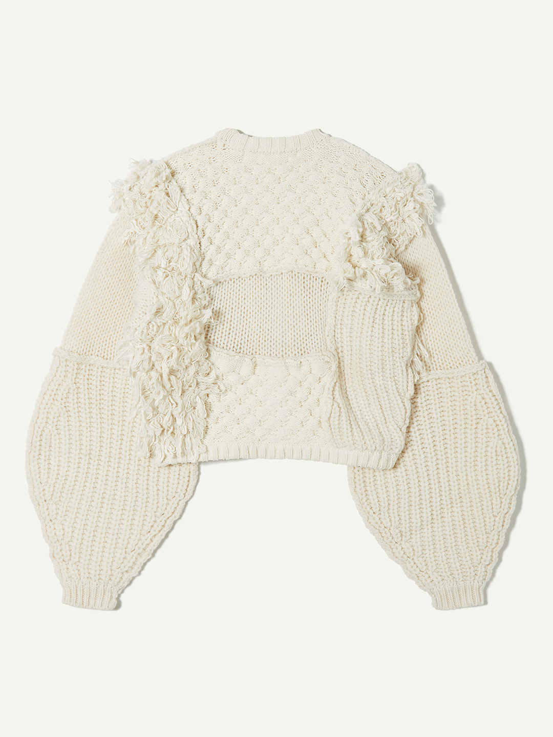 Hand Knitted Patchwork Cardigan 詳細画像 White 2