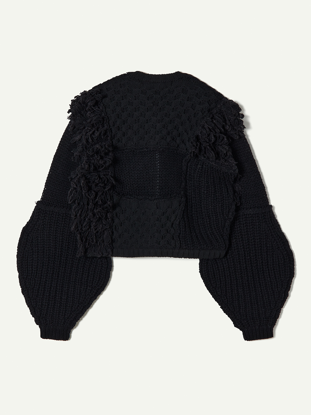 Hand Knitted Patchwork Cardigan 詳細画像 Black 2