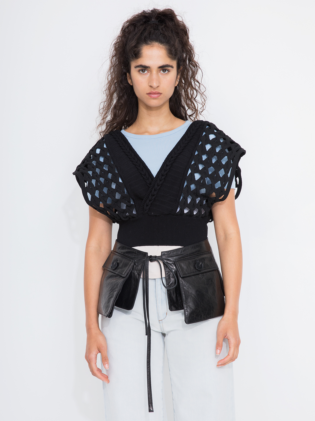 Braid Knitted Top 詳細画像 Black 1
