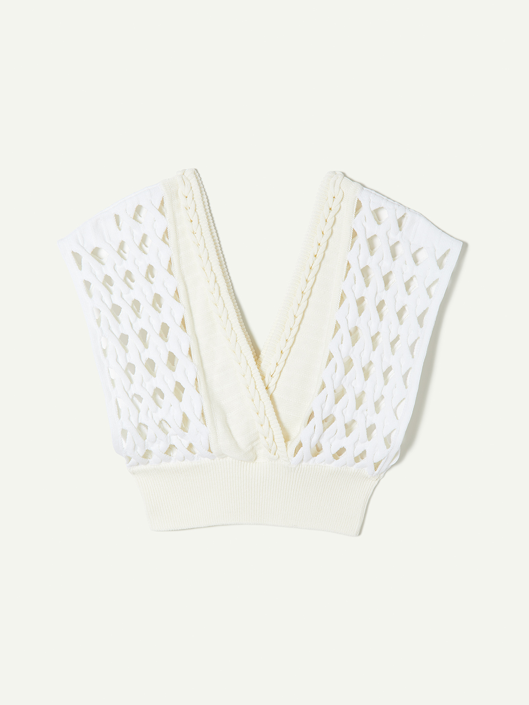 Braid Knitted Top 詳細画像 White 2