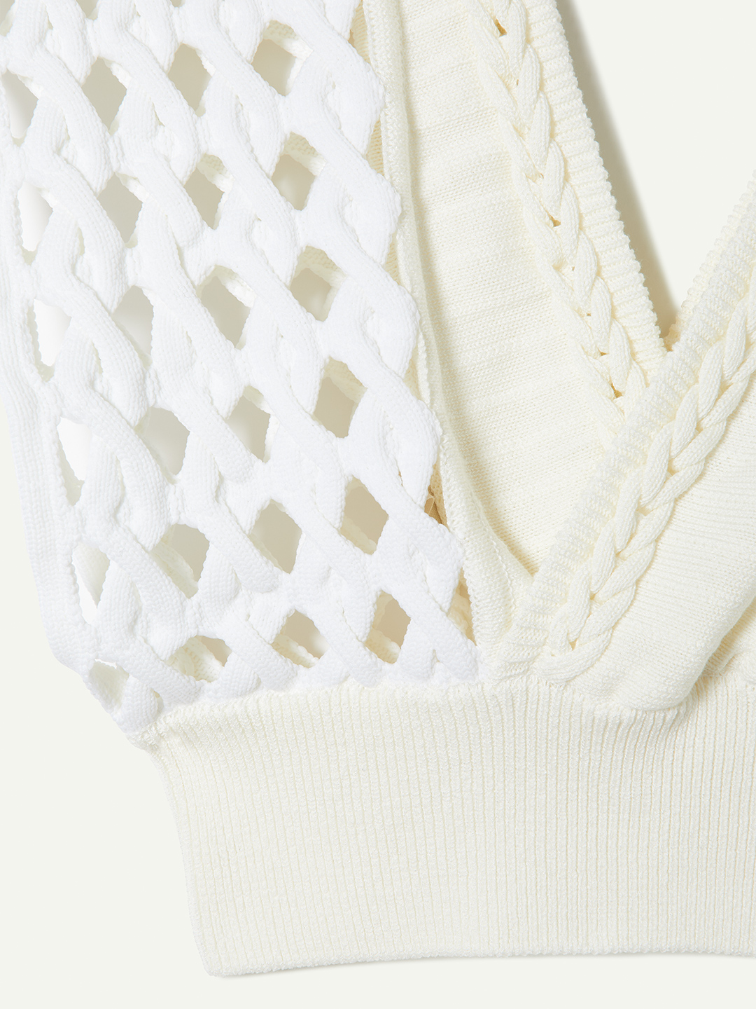 Braid Knitted Top 詳細画像 White 3