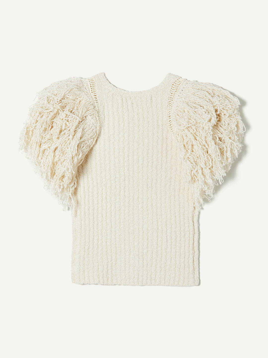 Hand Fringe Knit Top 詳細画像 White 2