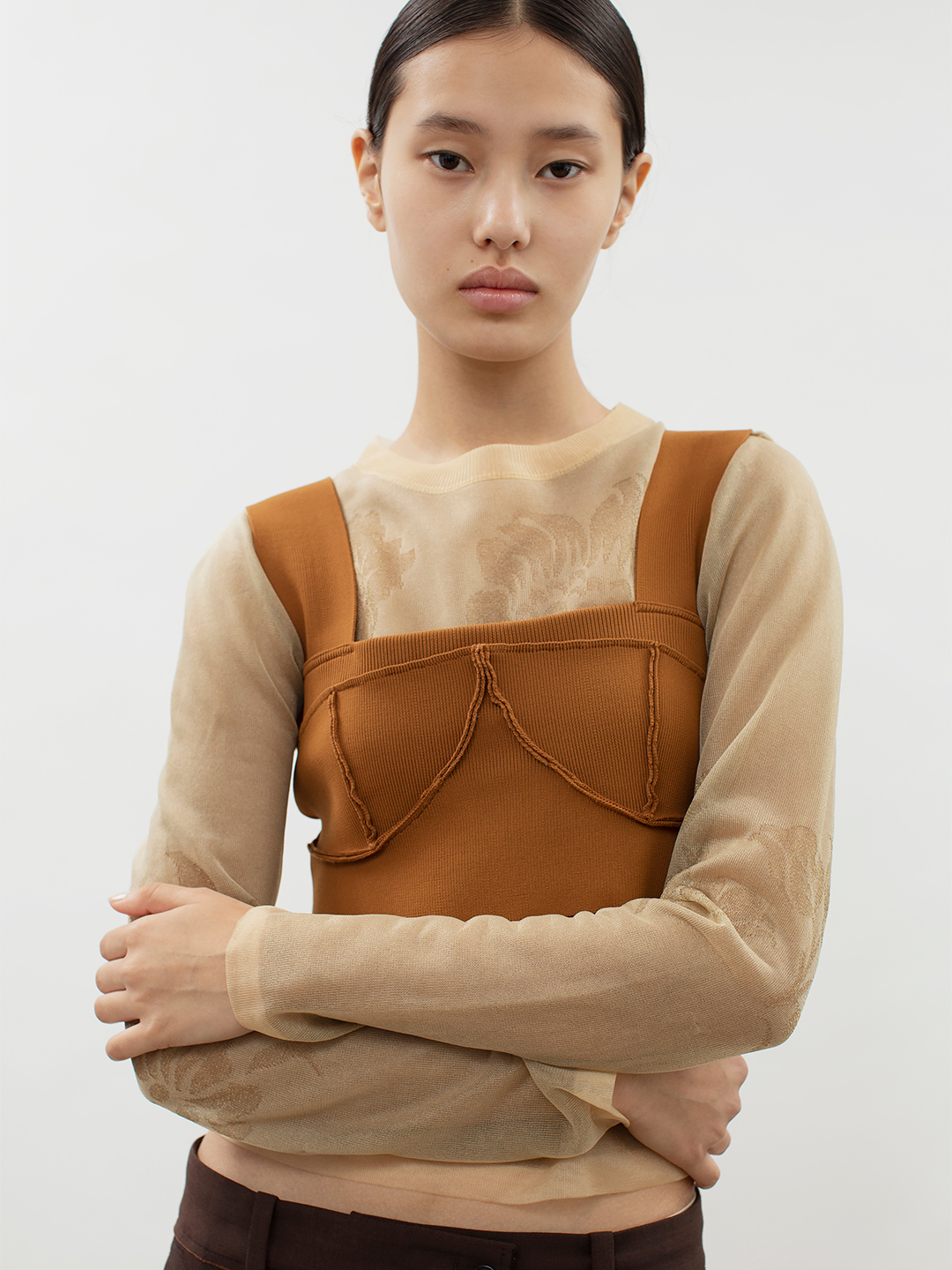Knitted Beach Bra Top 詳細画像 Brown 1