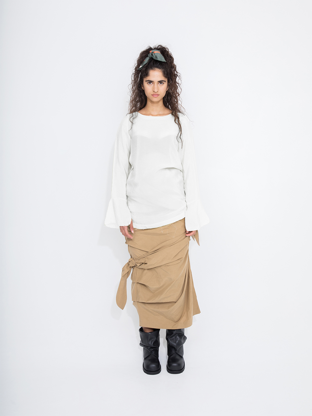 Cupro Flair Sleeve Top 詳細画像 White 3