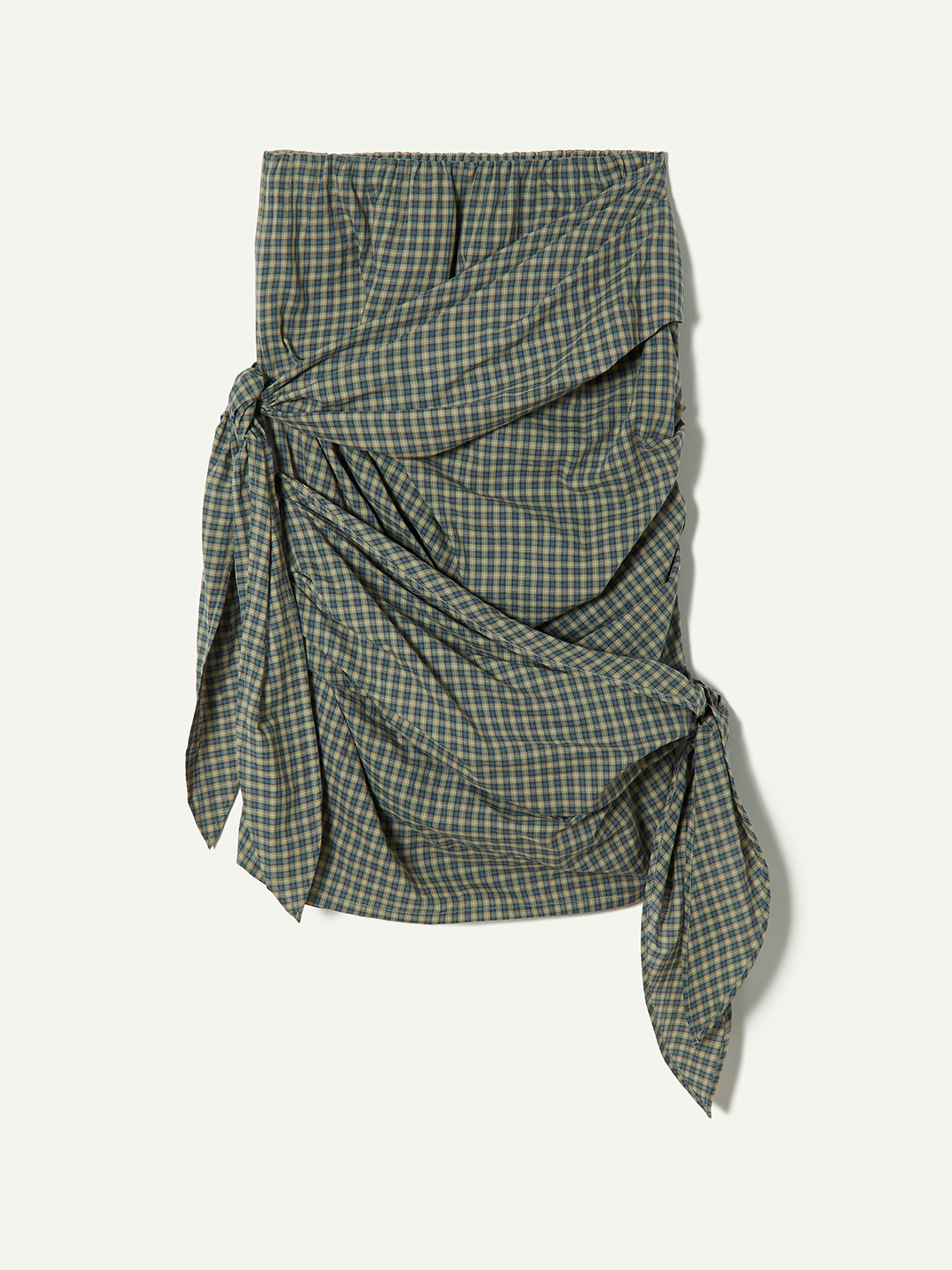 Ribbon Tie Check Skirt 詳細画像 Green 2