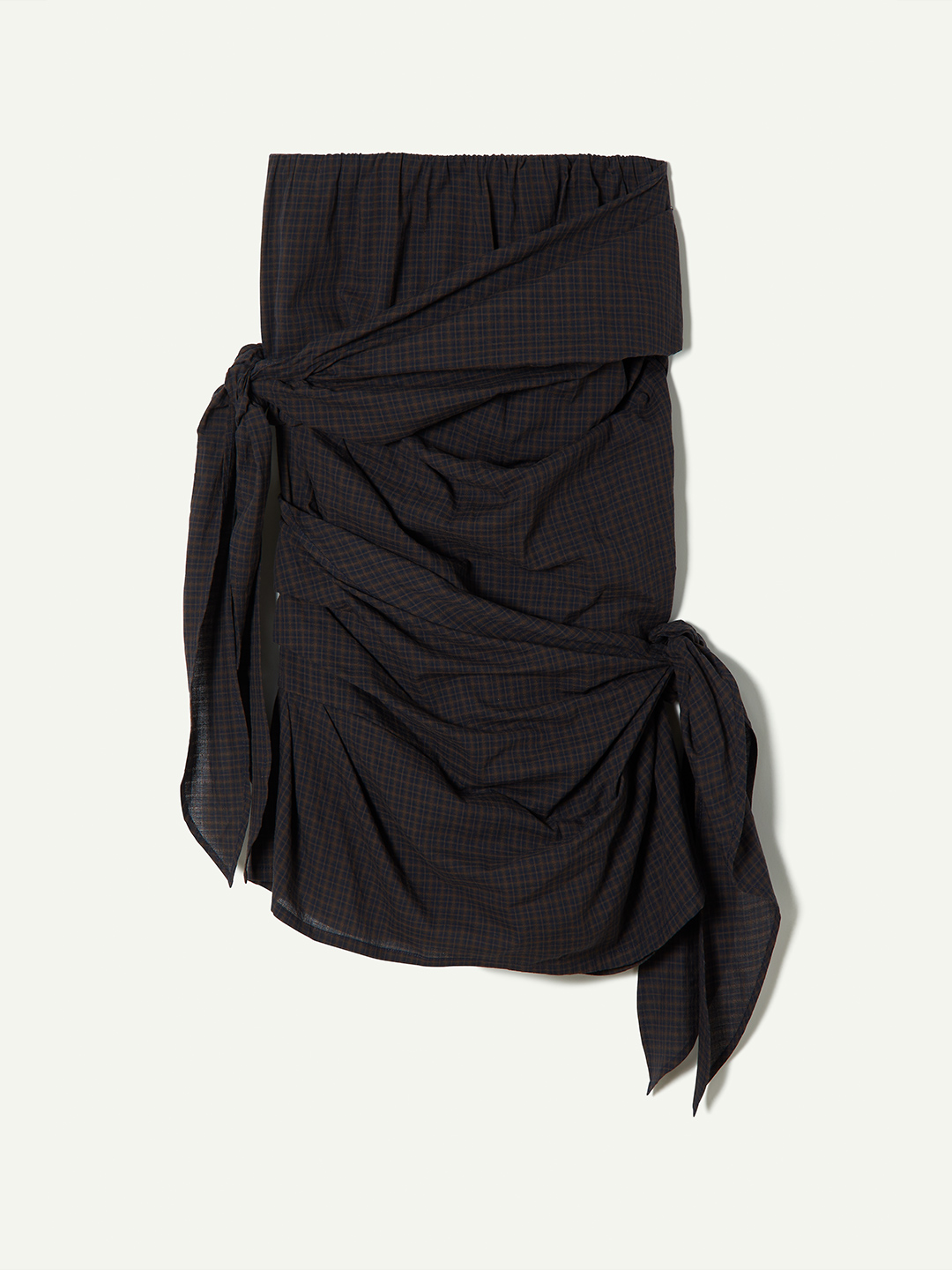 Ribbon Tie Check Skirt 詳細画像 Brown 2