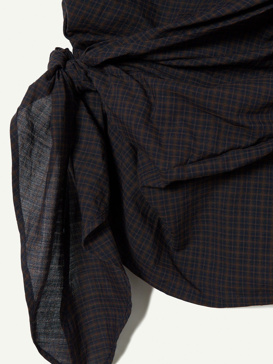 Ribbon Tie Check Skirt 詳細画像 Brown 3