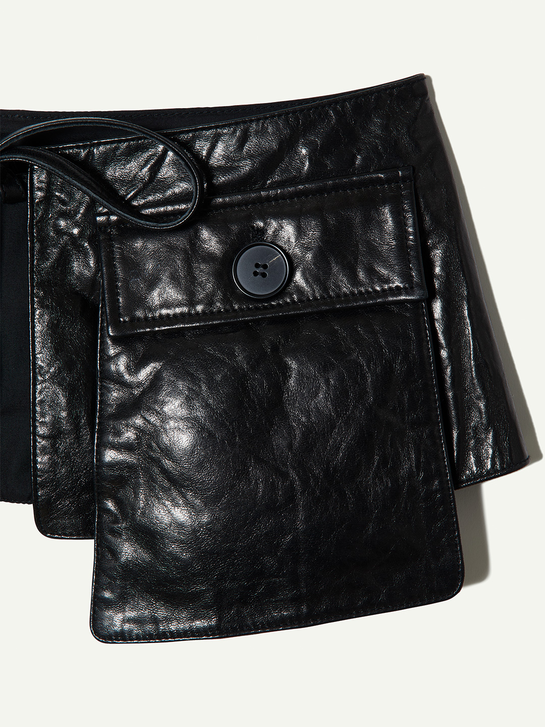 Patched Pocket Leather Belt 詳細画像 Black 3