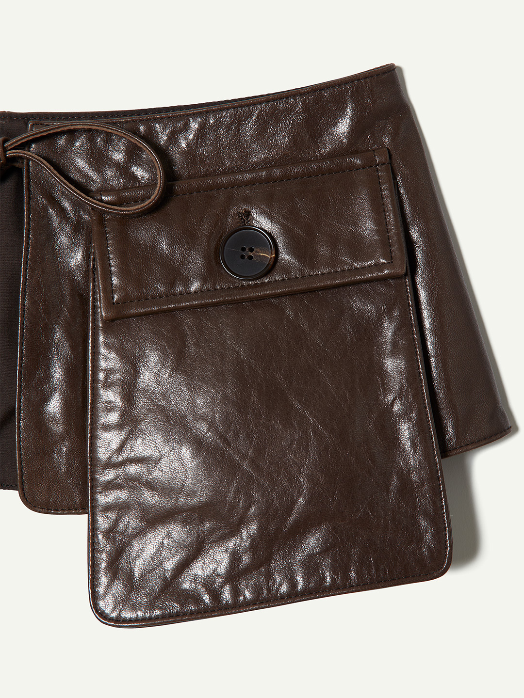 Patched Pocket Leather Belt 詳細画像 Brown 3