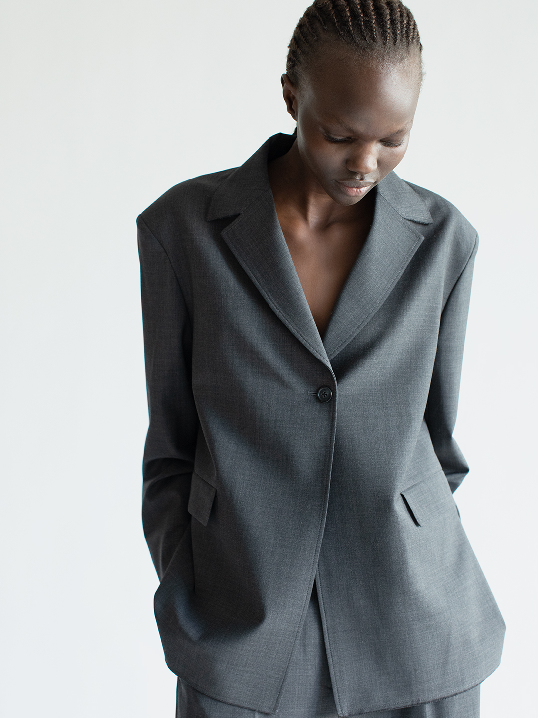 Wool Boxy Jacket 詳細画像 Gray 1