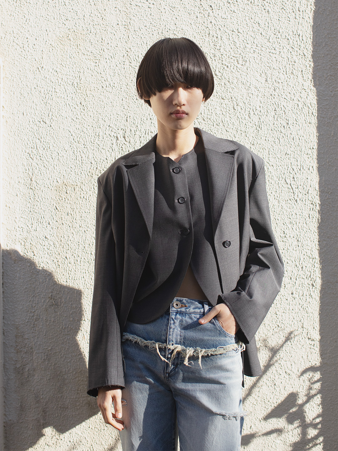 Wool Boxy Jacket 詳細画像 Gray 4